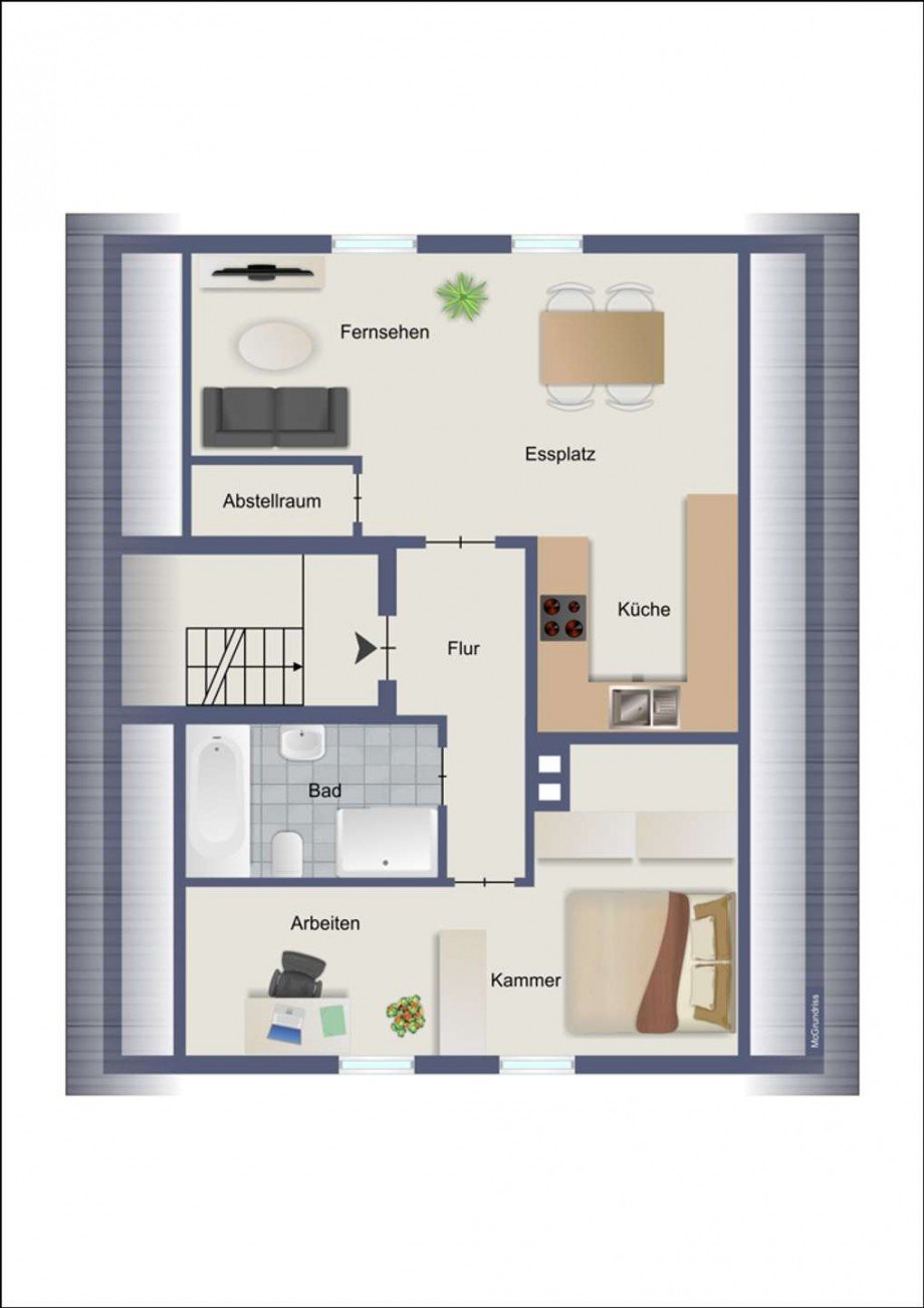 Wohnungsgrundriss Dachgeschosswohnung Wolfsburg / Ehmen